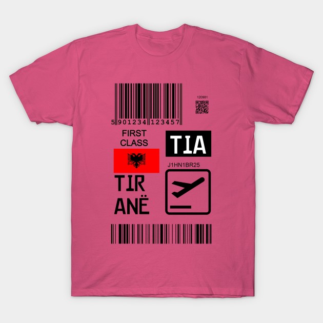 Tirana Albania travel ticket T-Shirt by Travellers